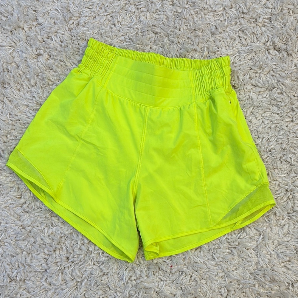 Lululemon Neon Yellow Women's Hotty Hot Shorts